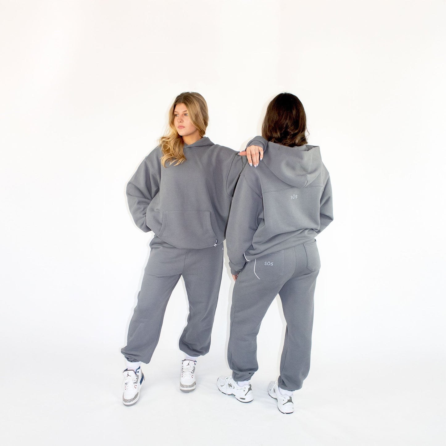 Unisex oversized hoodie 100% cotton grey
