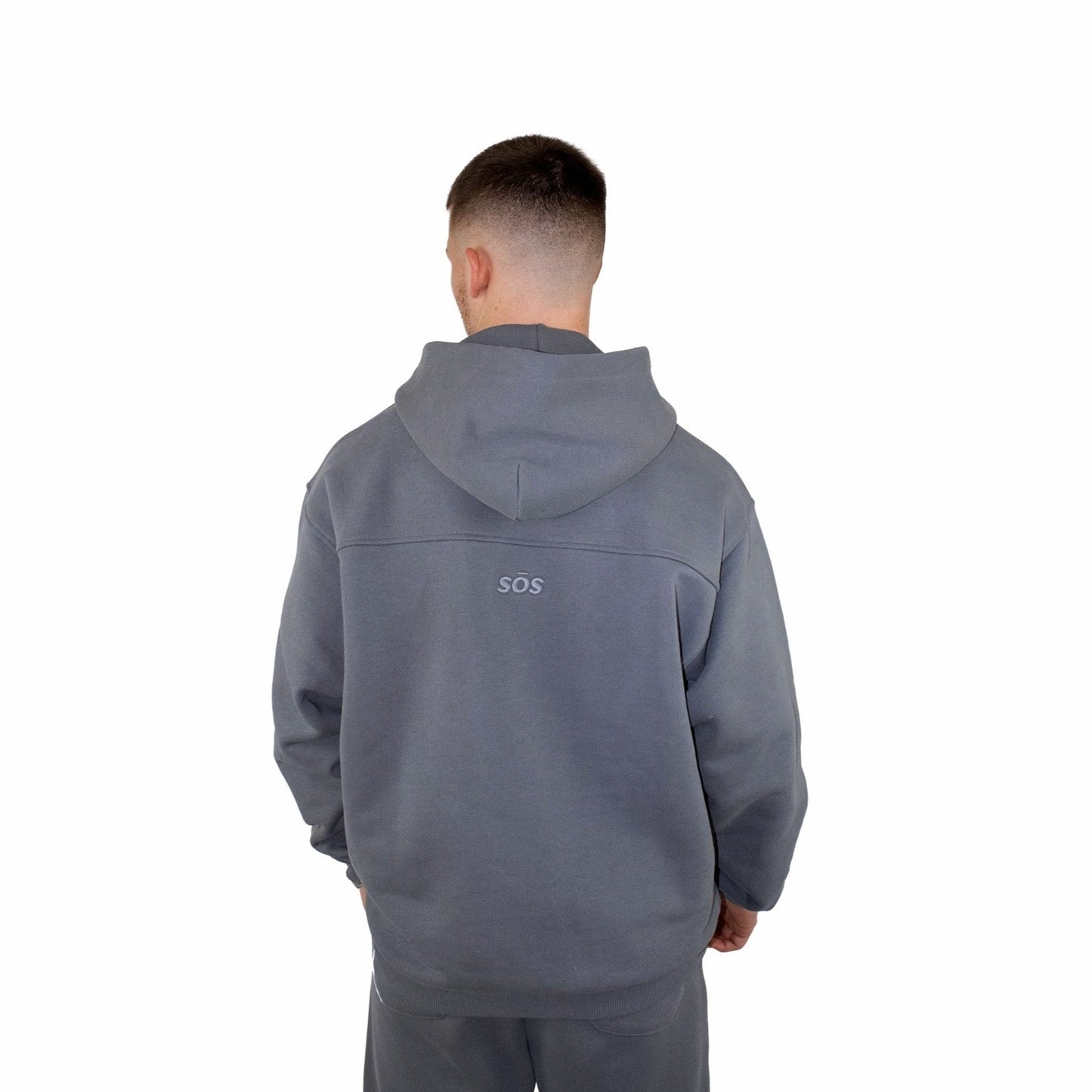 Unisex oversized hoodie 100% cotton grey