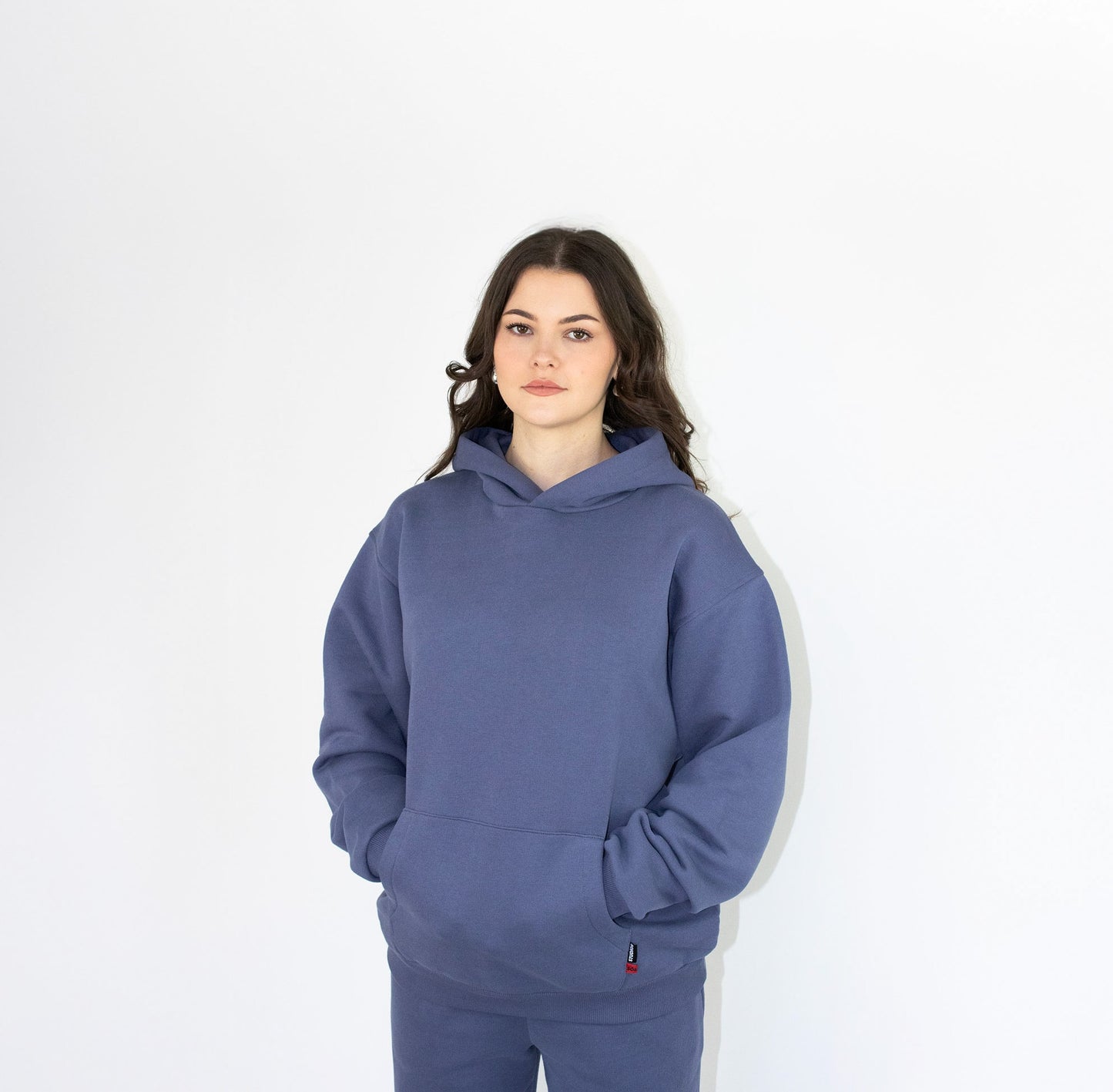 Urban Slate oversized hoodie in blue – heavyweight 100% cotton unisex streetwear