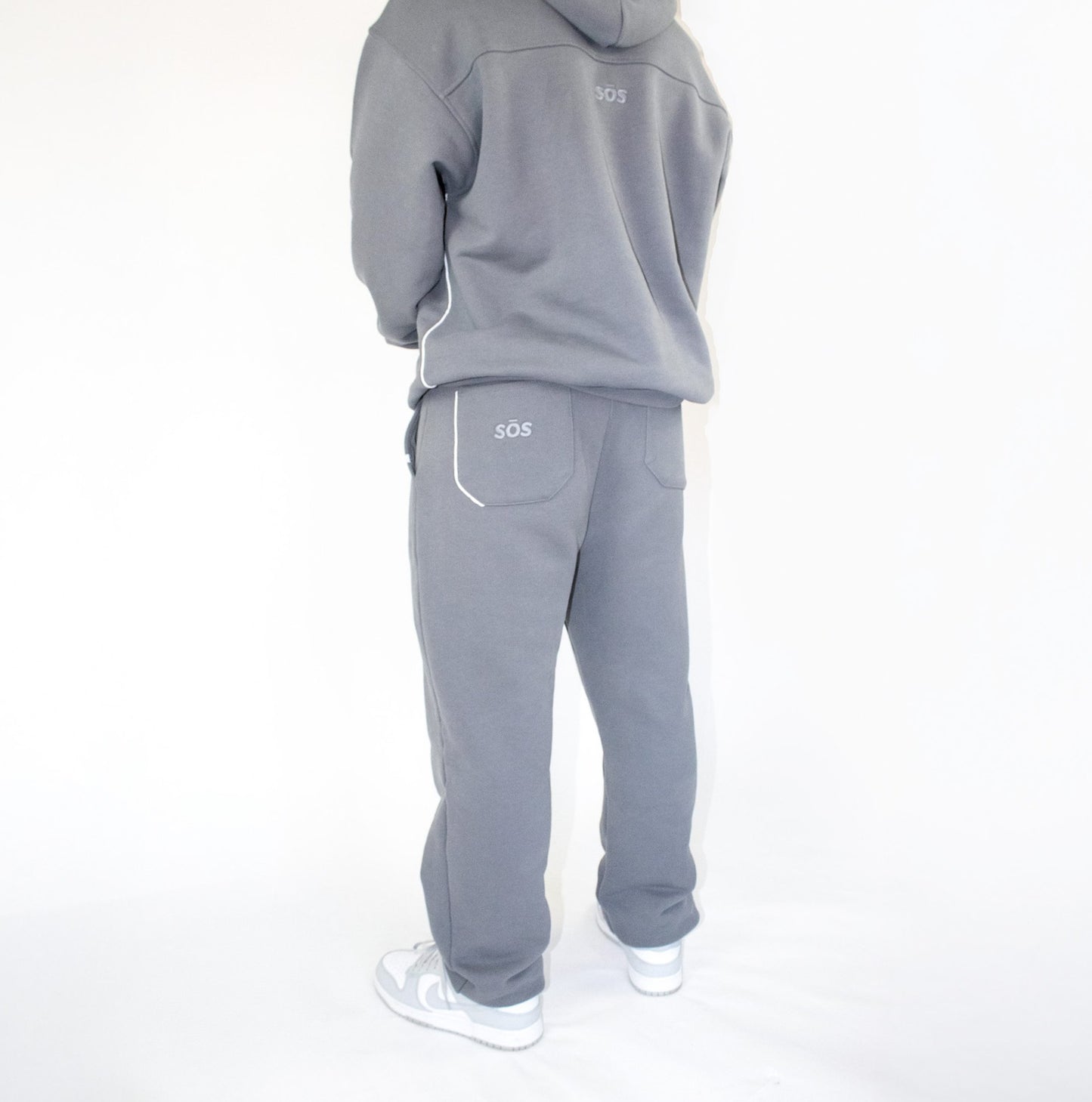 Grey cuffed joggers 100% cotton streetwear