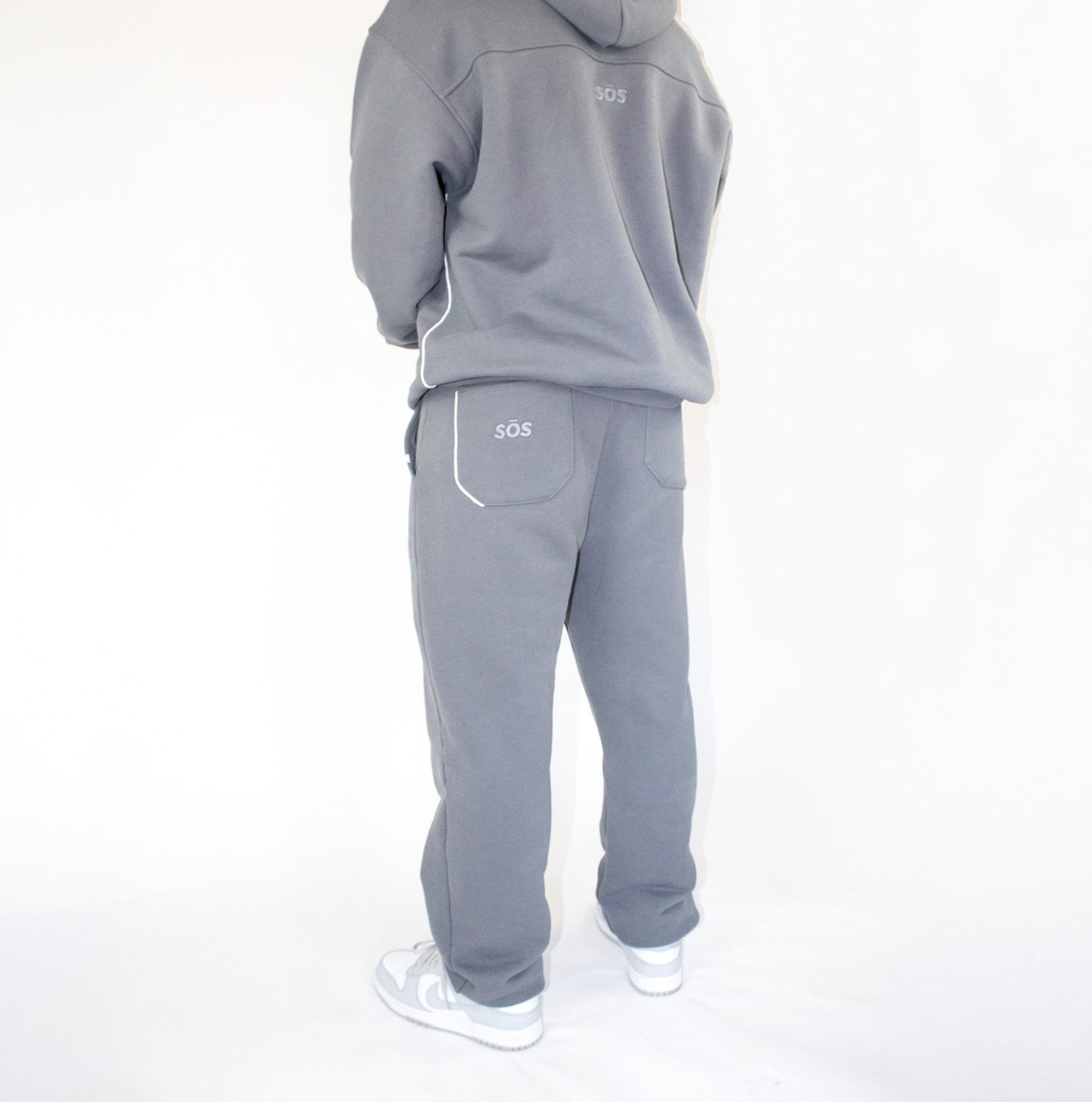 Grey cuffed joggers 100% cotton streetwear