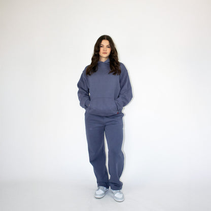 Urban Slate oversized hoodie in blue – heavyweight 100% cotton unisex streetwear