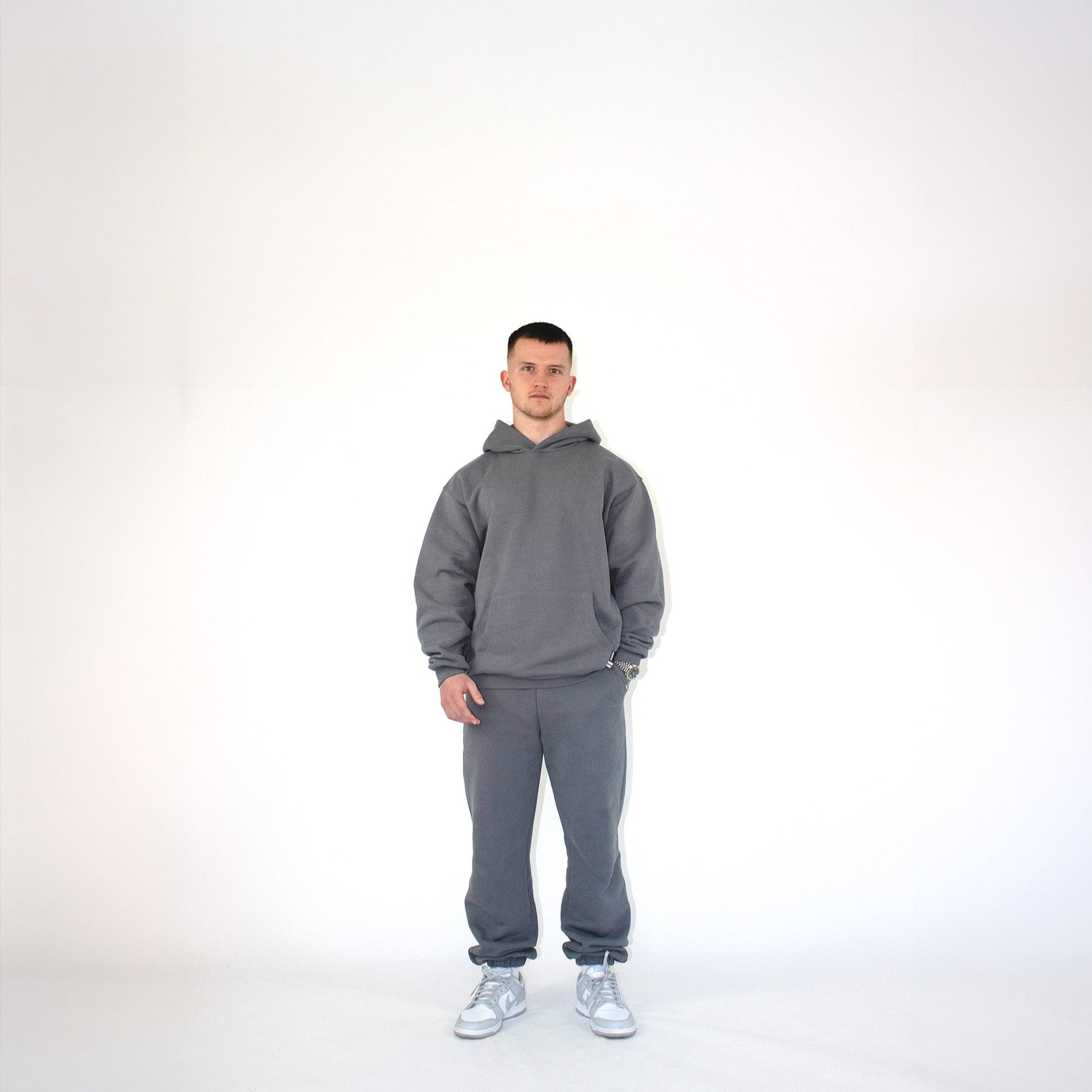 Unisex oversized hoodie 100% cotton grey