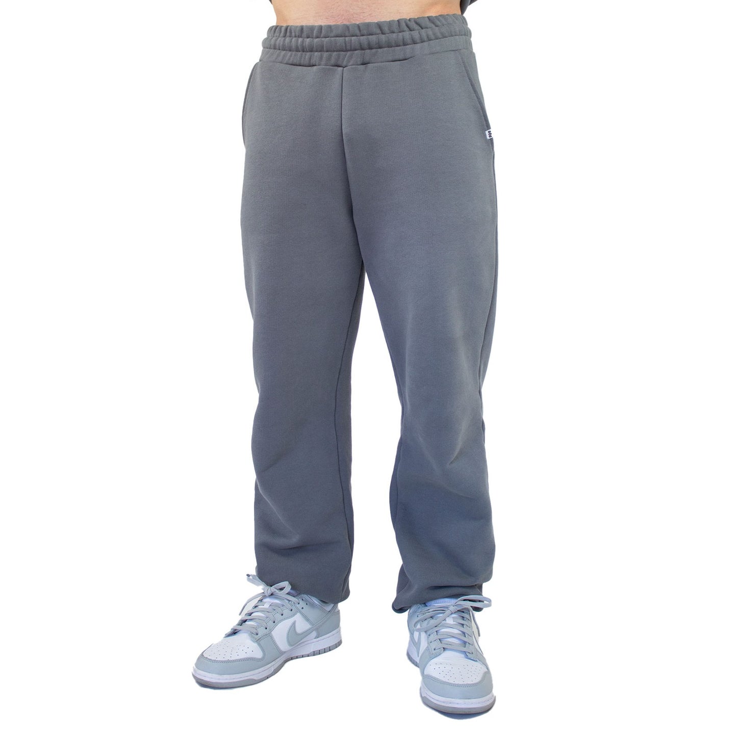 Grey cuffed joggers 100% cotton streetwear