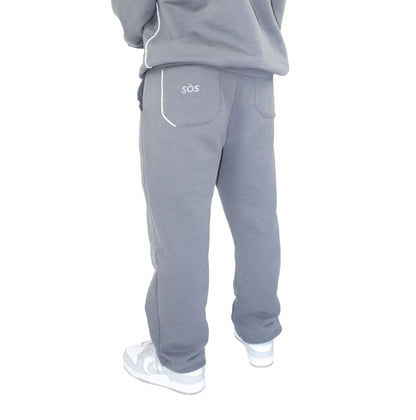 Grey cuffed joggers 100% cotton streetwear