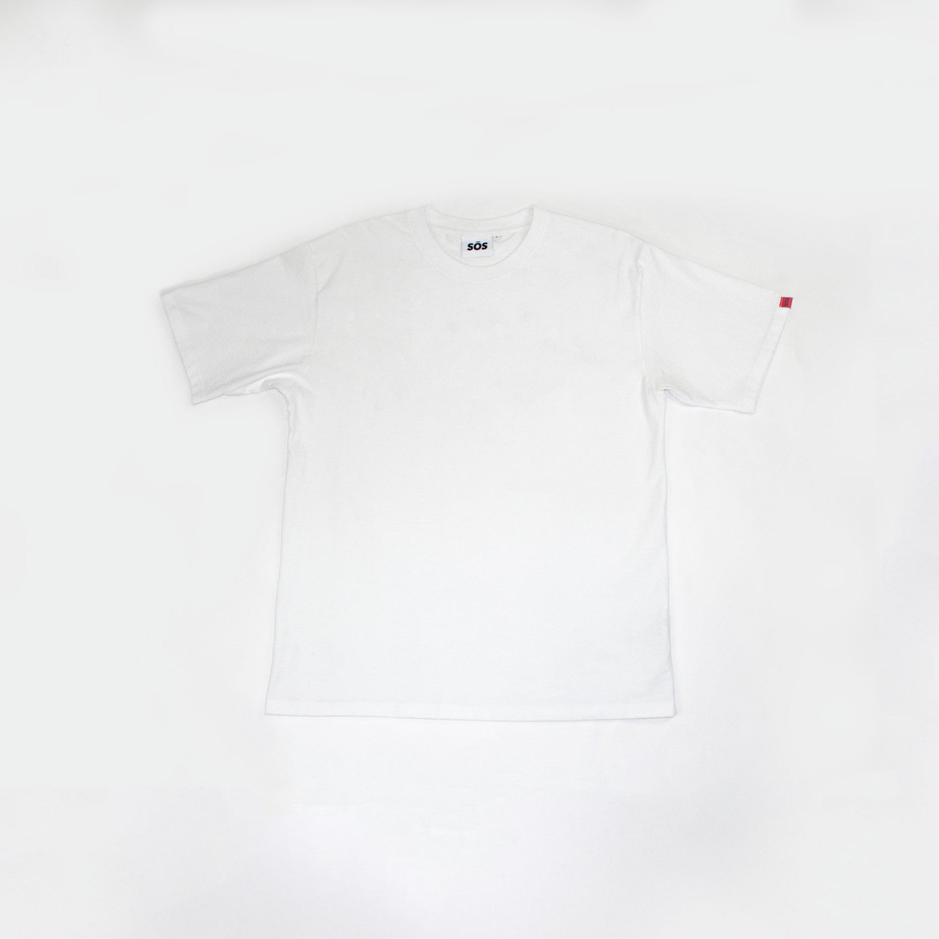 white oversized t-shirt – 240gsm cotton with grey graphic print