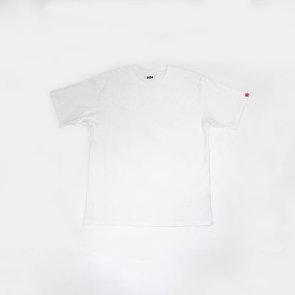 white oversized t-shirt – 240gsm cotton with grey graphic print