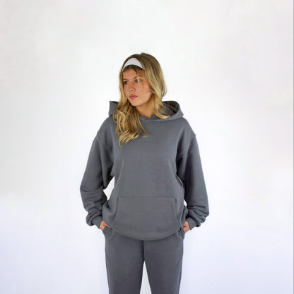 Unisex oversized hoodie 100% cotton grey