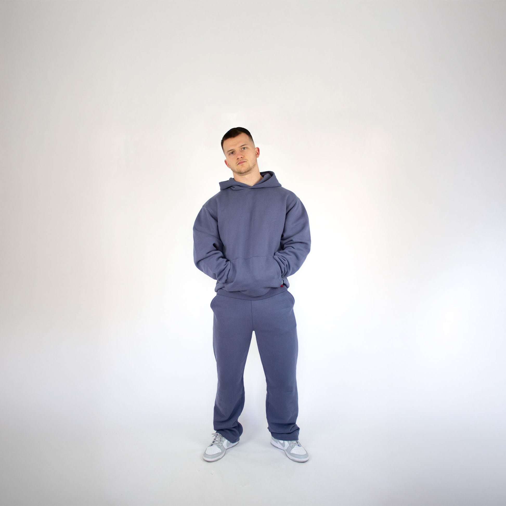 Urban Slate oversized hoodie in blue – heavyweight 100% cotton unisex streetwear